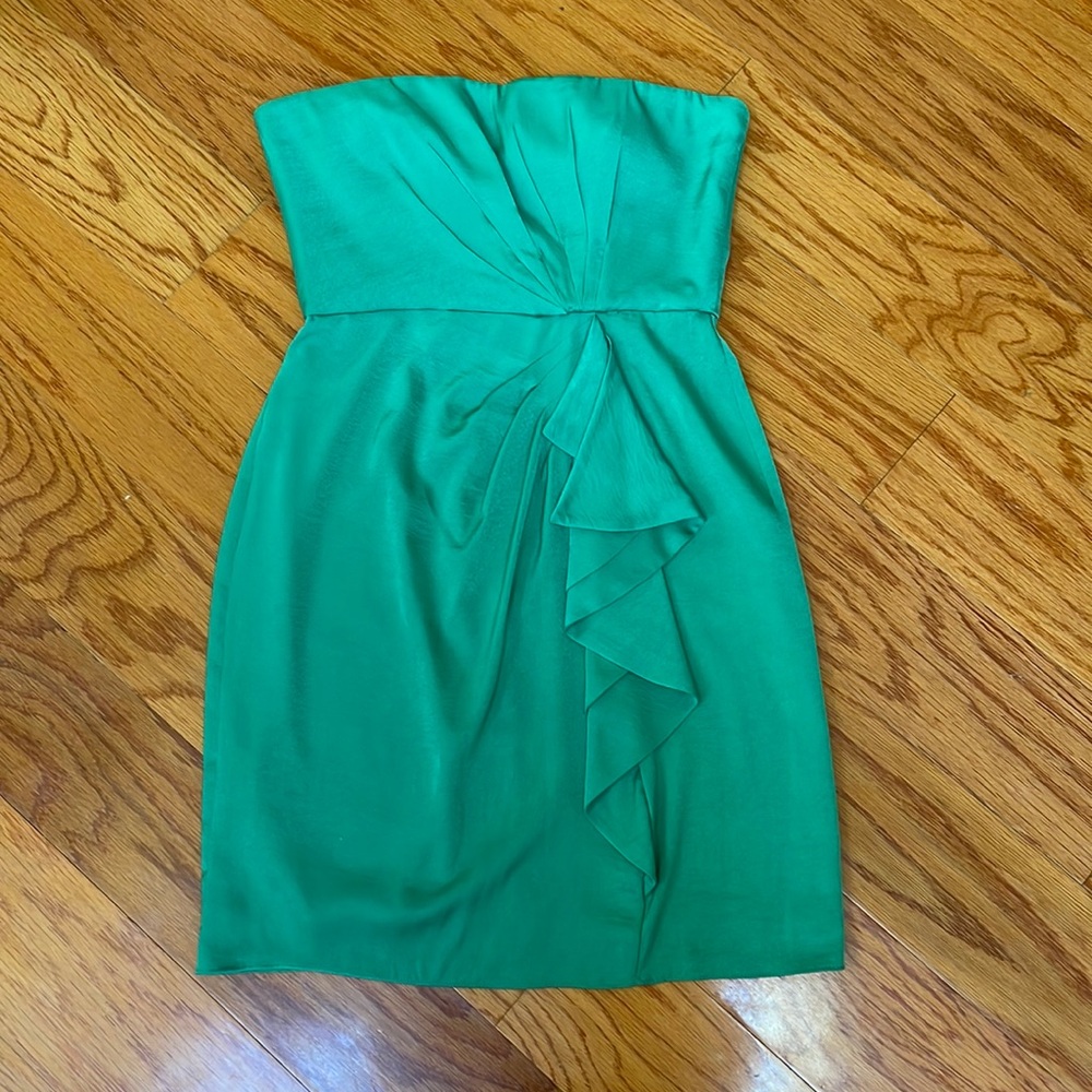 BCBGmaxazria green strapless dress